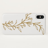 Gold Floral Stem Line Drawing iPhone / iPad case (Achterkant (horizontaal))