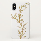 Gold Floral Stem Line Drawing iPhone / iPad case (Achterkant)