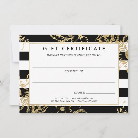 "Gold Floral Striped"-certificaat (Achterkant)