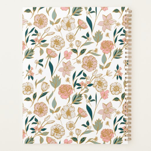  Gold Floral Super Homeschoing mam White Planner (Achterkant)