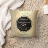 Gold Floral Swirls 50th Wedding Jubileum Kussen (Deken)