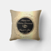 Gold Floral Swirls 50th Wedding Jubileum Kussen (Achterkant)