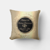 Gold Floral Swirls 50th Wedding Jubileum Kussen (Voorkant)