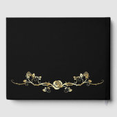 Gold Floral Swirls Hearts 50th Wedding Jubileum Gastenboek (Achterkant)