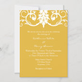 Gold Floral Swirls Magnetic Wedding Inviting Magnetische Uitnodiging (Voorkant)
