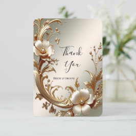 Gold Floral Thank You Card Bedankkaart