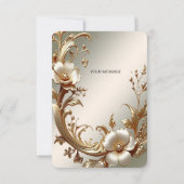 Gold Floral Thank You Card Bedankkaart (Achterkant)