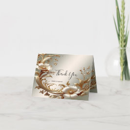 Gold Floral Thank You Card Bedankkaart
