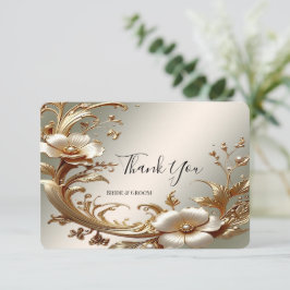 Gold Floral Thank You Card Bedankkaart