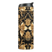 Gold Floral Thermal Tumbler Thermosbeker (Gedraaid links)