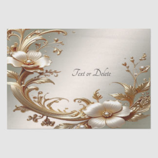 Gold Floral Tissue Paper Tissuepapier