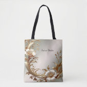 Gold Floral Tote Bag (Voorkant)