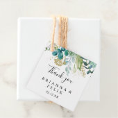 Gold Floral Tropical Greenery Wedding Bedankjes Labels (In situ)