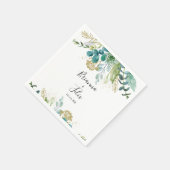 Gold Floral Tropical Greenery Wedding Napkin Servet (Hoek)