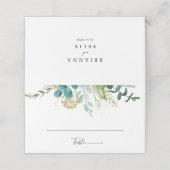 Gold Floral Tropical Greenery Wedding Place Card Plaatskaartje (Buitenkant ongevouwen)