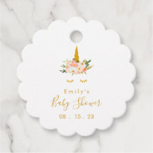 Gold Floral Unicorn Baby shower