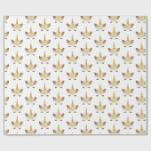 Gold Floral Unicorn Cadeaupapier (Vlak)
