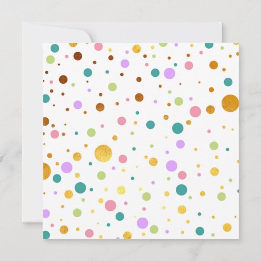 Gold Floral Unicorn Kaart (Achterkant)