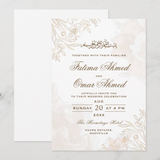 Gold Floral verlaat grens islamitische moslimbruil Kaart (Voorkant / Achterkant)