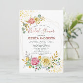 Gold Floral Vrijgezellenfeest Kaart (Staand voorkant)