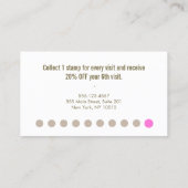 Gold Floral Waterverf 10 Punch Salon Loyalty Card (Achterkant)