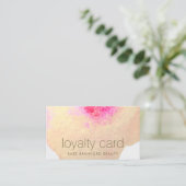 Gold Floral Waterverf 10 Punch Salon Loyalty Card (Staand voorkant)