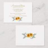 Gold Floral Wedding Accommodations Informatiekaartje (Voorkant / Achterkant)