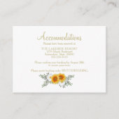 Gold Floral Wedding Accommodations Informatiekaartje (Voorkant)