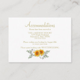 Gold Floral Wedding Accommodations Informatiekaartje
