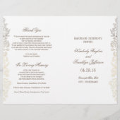 Gold  Floral Wedding Programma's (Voorkant)
