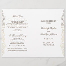 Gold  Floral Wedding Programma's