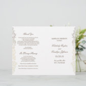 Gold  Floral Wedding Programma's (Staand voorkant)