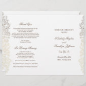 Gold  Floral Wedding Programma's (Voorkant / Achterkant)