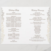 Gold  Floral Wedding Programma's (Achterkant)