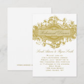  GOLD FLORAL WEDDING REHEARSAL DINER CARD KAART (Voorkant / Achterkant)