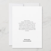 Gold Floral Wedding Thank You Card Bedankkaart (Achterkant)