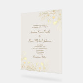 Gold Floral Wedding Uitnodiging Acryl Bord (Hoek)