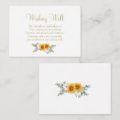 Gold Floral Wedding Well Informatiekaartje (Voorkant / Achterkant)