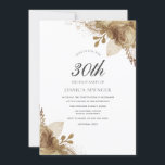 Gold Floral Womans Mannen 30th Birthday Party Invi Kaart<br><div class="desc">Gold Floral Womans Mannen 30th Birthday Party nodigt elegant Floral Gold Design uit. Variaties in de uitnodiging en overeenkomende objecten in onze winkel</div>
