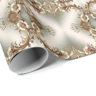 Gold Floral Wrapping Paper Cadeaupapier