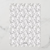 Gold Floral Wreath Classic Monogram Wedding Folie Uitnodiging (Achterkant)