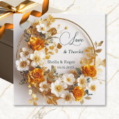 Gold Floral Wreath Hartelijk dank voor uw huwelijk Bedankjes Labels