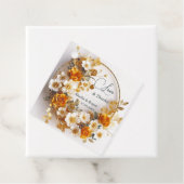 Gold Floral Wreath Hartelijk dank voor uw huwelijk Bedankjes Labels (In situ)