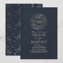 Gold Floral Wreath Monogram  marinevrouw