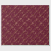 Gold Florals On Burgundy Wedding Cadeaupapier (Vlak)