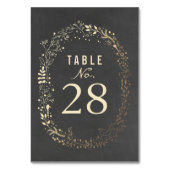 Gold Florals Wedding Table Numbers Kaart (Voorkant)