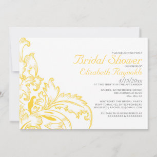 Gold Flourish Bridal Shower-uitnodigingen Kaart