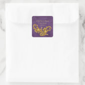 Gold Flourish Return Address Envelope Seal Vierkante Sticker (Tas)