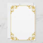 Gold Flourish Wedding Invitation Kaart (Achterkant)