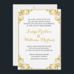 Gold Flourish Wedding Invitation Kaart<br><div class="desc">Moderne en chic-design met Gold Flourish Wedding-uitnodigingen die kunnen worden aangepast met jouw tekst. Bekijk de grafische kunstontwerpopslag voor andere producten die bij dit ontwerp passen!</div>